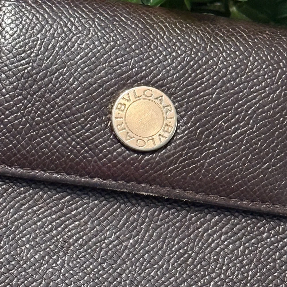 BVLGARI Brown Leather Bifold Long Wallet Purse - Picture 4 of 16